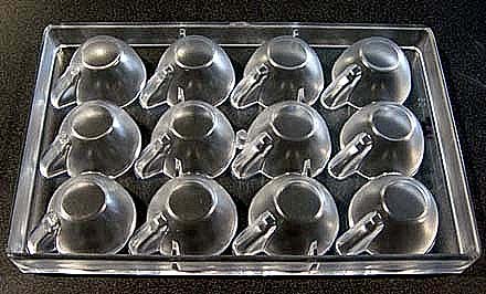 Polycarbonate Chocolate Mold Cup 64mm x 33mm High, 12 Cavities