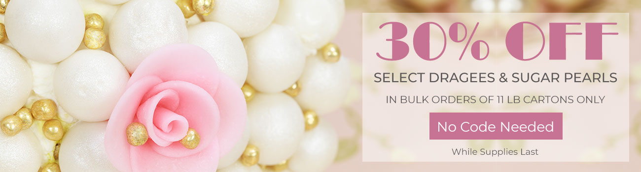 30% Off Sugar Pearls and Dragees