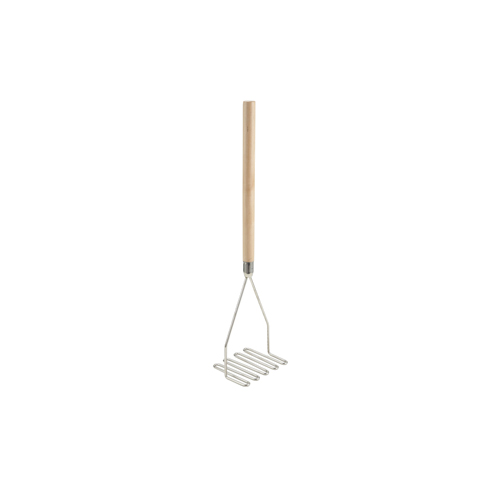 Winco Potato Masher Wooden Handle, Square - 5-1/4