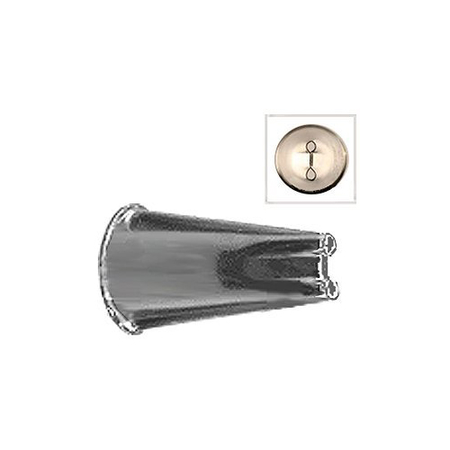 Ateco Multi-Opening Pastry Tube, Stainless Steel Seamless Design - # 43 (2 Holes)