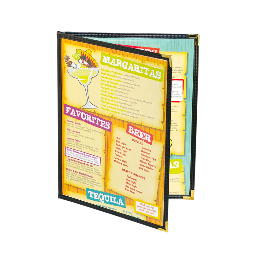 Menu Solutions Menu Cover, Double Pocket, Four Viewing Sides, 8-1/2