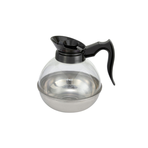 Winco Plastic Coffee Decanter w/St Steel Base - Black