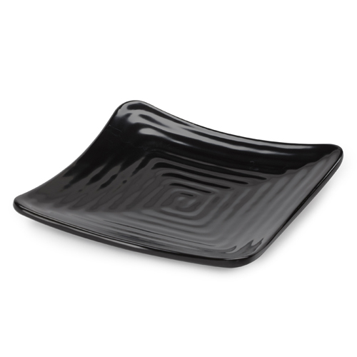 G. E. T. Melamine Plates, Square, Milano Series, - Black