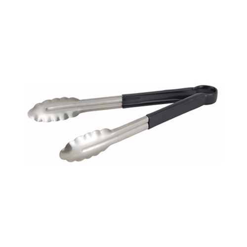 Winco Utility Tongs, Heavy Duty, with PVC Sleeve,  Black