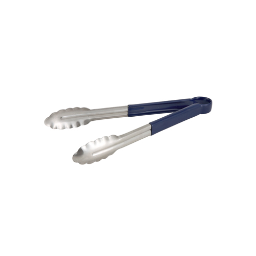 Winco Utility Tongs, Heavy Duty, with Vinyl Sleeve,  Blue