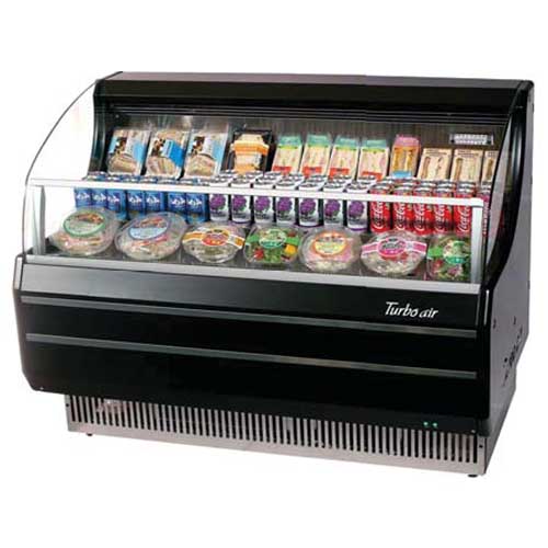 Turbo Air TOM-50SB Black Horizontal Slim-Line Open Display Merchandiser