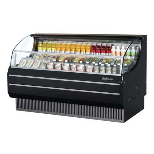 Turbo Air TOM-75SB Black Horizontal Slim-Line Open Display Merchandiser