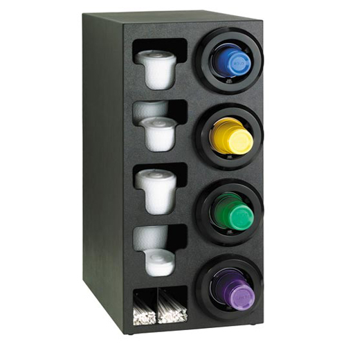 Dispense-Rite STL-C-4RBT Countertop 4-Cup Dispensing with Built-In Lid and Straw Organizer - Right