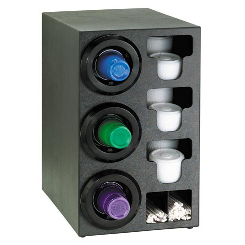 Dispense-Rite Countertop 3-Cup Dispensing with Built-In Lid and Straw Organizer - Left