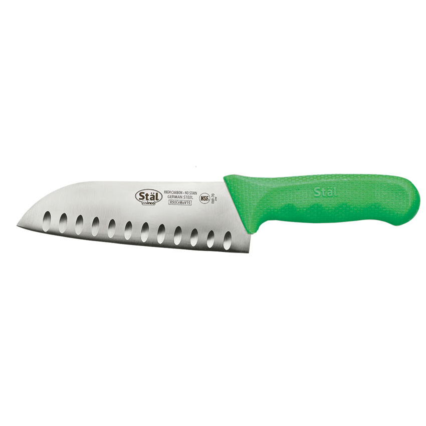 Winco Stal  Green Santoku Knife