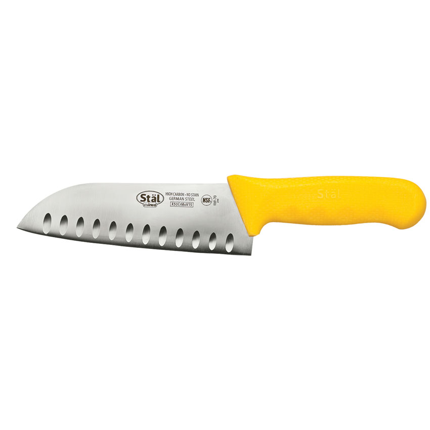Winco Stal Yellow Santoku Knife