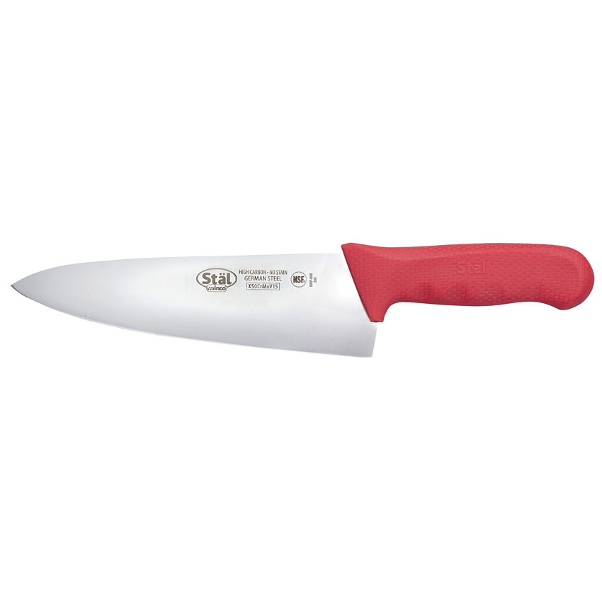 Winco Stal Wide Red Cook's Knife