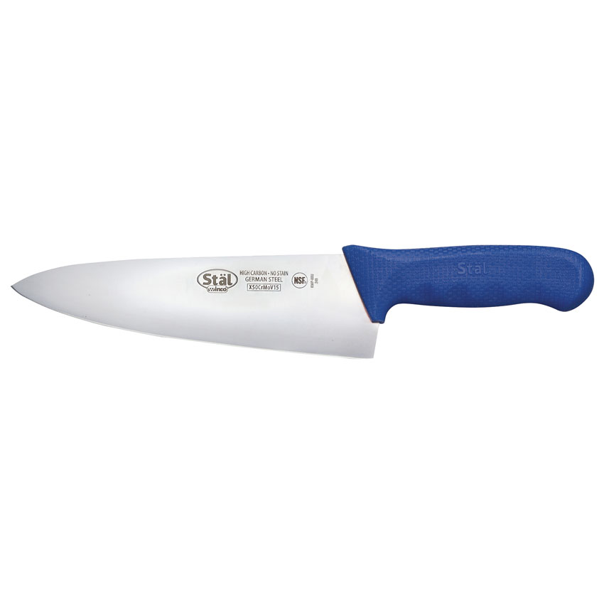 Winco Stal Blue Wide Cook's Knife