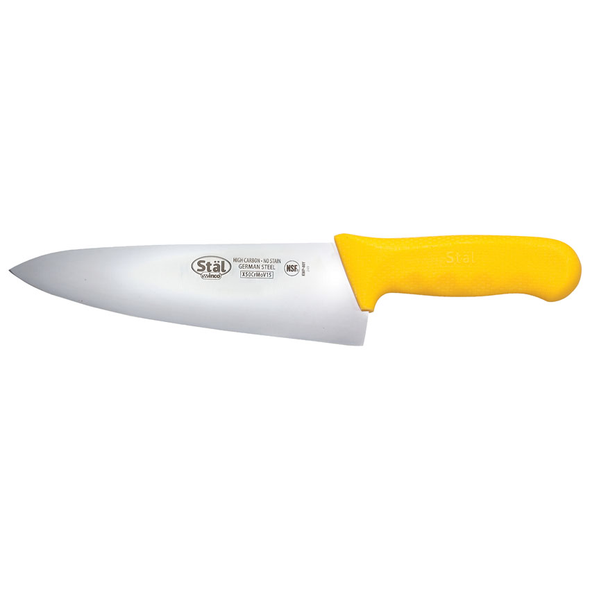 Winco Stal Yellow Wide Cook's Knife