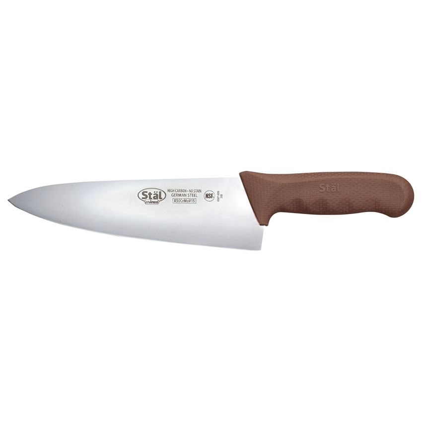 Winco Stal Brown Wide Cook's Knife