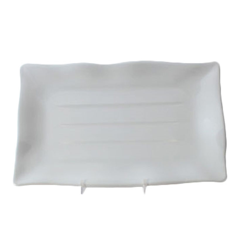 Wave Edge Rectangular Melamine Plate, 13-1/2