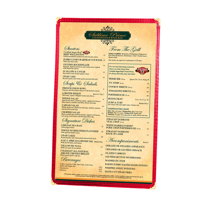 Menu Solutions Menu Cover, Single Pocket, Two Viewing Sides, 8-1/2