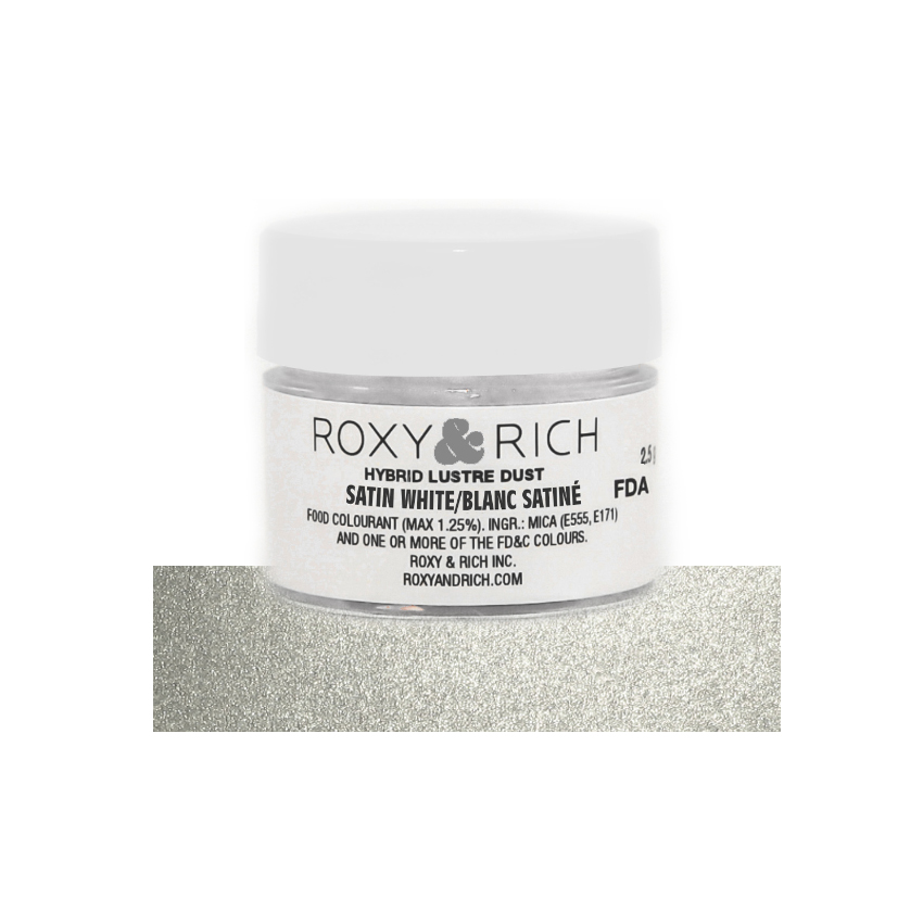 Roxy & Rich Satin White Hybrid Luster Dust, Grams