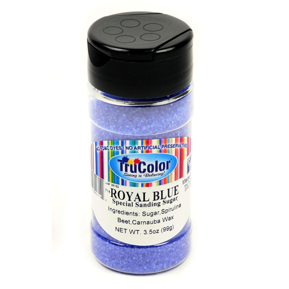 TruColor Special Natural Color Sanding Sugar, Crystals, 3.5 Oz - Royal Blue