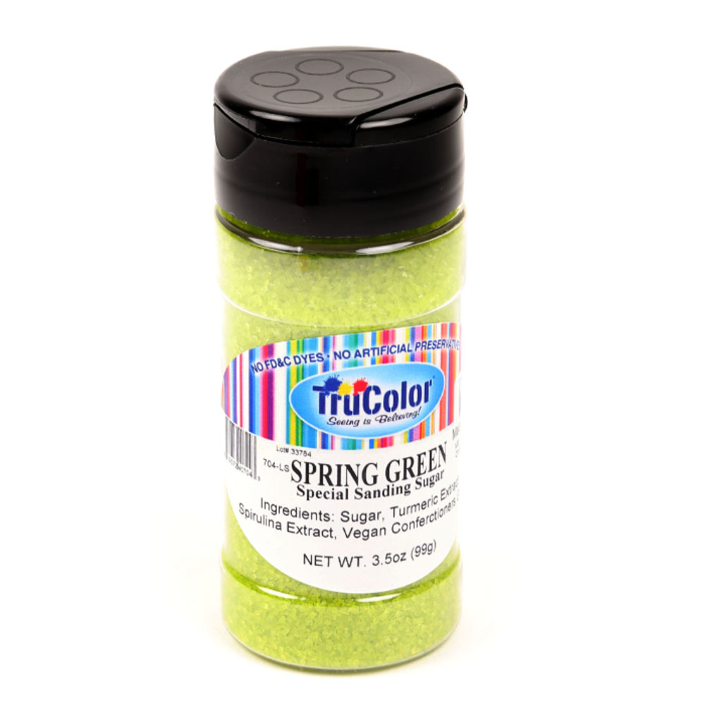 TruColor Special Natural Color Sanding Sugar, Crystals, 3.5 Oz - Spring Green