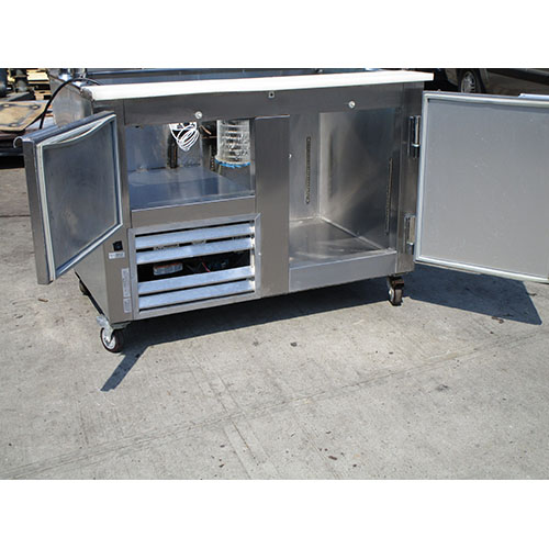 Leader 48" Sandwich Prep Table / Cooler LM-48 with Sneezeguard, Very Good Condition image 1