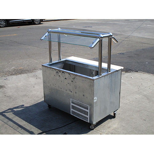 Leader 48" Sandwich Prep Table / Cooler LM-48 with Sneezeguard, Very Good Condition image 3