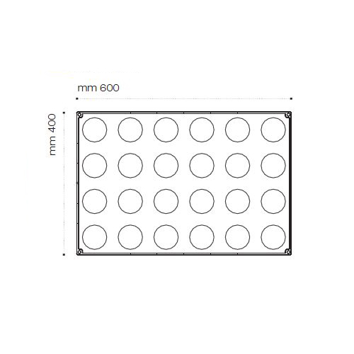 Pavoni Pavoflex Silicone Baking Mold, Cylinder 65mm Diameter x 40mm High, 24 Cavities image 1