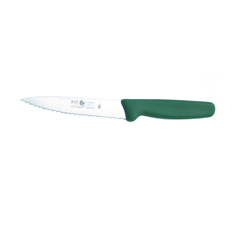 Icel Utility Knife, Wavy Edge, 5-1/2" Blade, Green Plastic Handle image 1