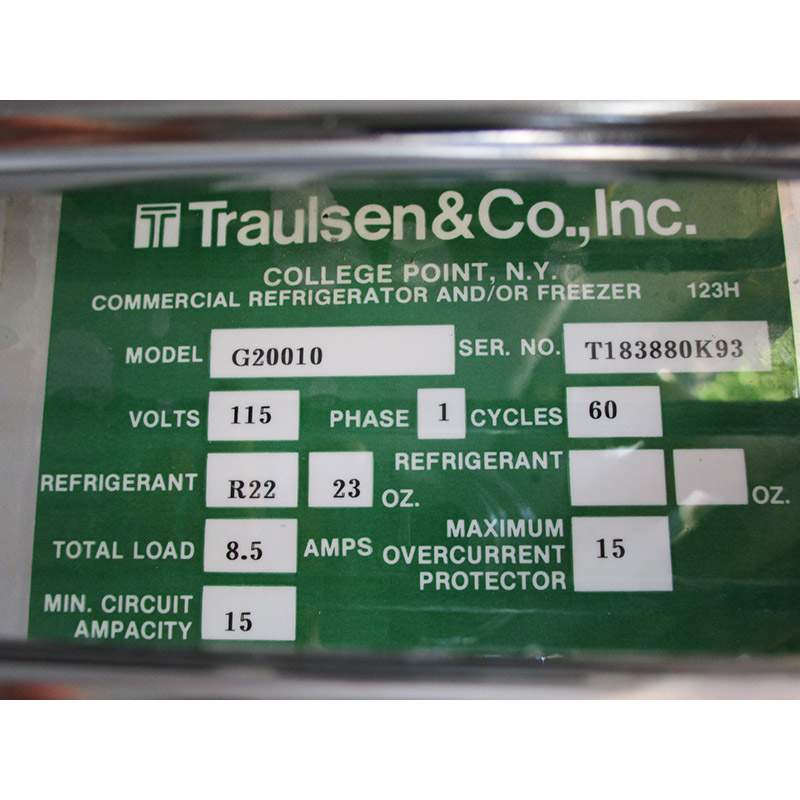 Traulsen 2 Door Refrigerator G20010, Very Good Condition image 4