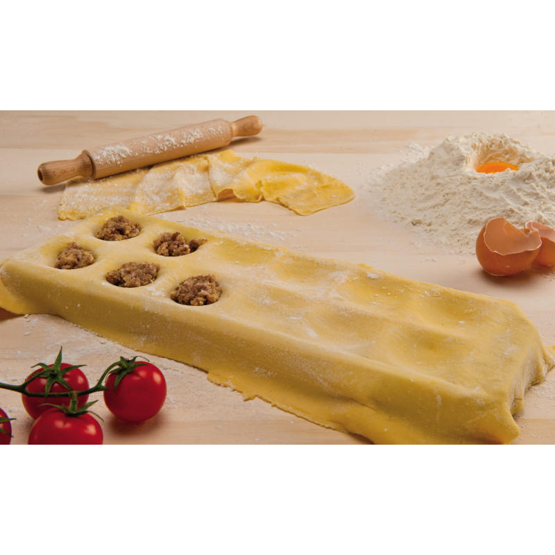 Eppicotispai 12-Hole Aluminum Square Ravioli Maker with Rolling Pin image 2