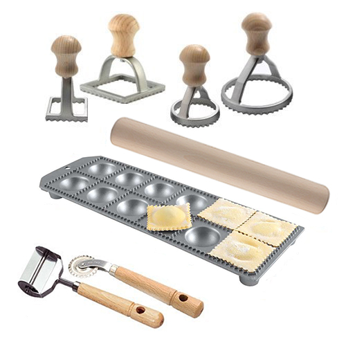 Eppicotispai Aluminum Square Ravioli Stamp with Beechwood Handle, 2-3/4 inch by 2-3/4 inch