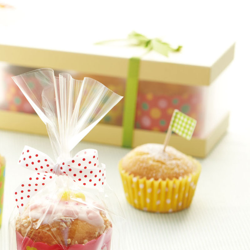 Polka Dot Yellow Ruffled Cupcake Cup