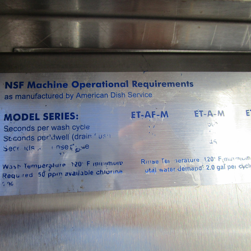 American Dish Service ET-AF-M Dishwasher, Great Condition image 11