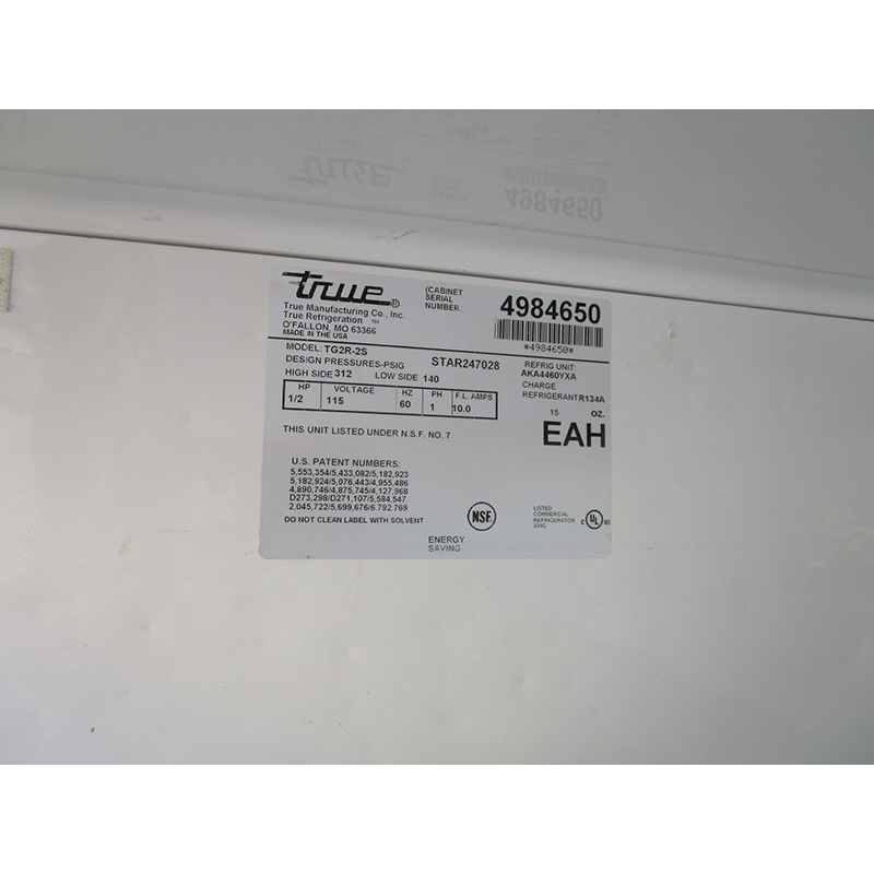 True 2 Solid Door Reach-in Refrigerator TG2R-2S, Very Good Condition image 7