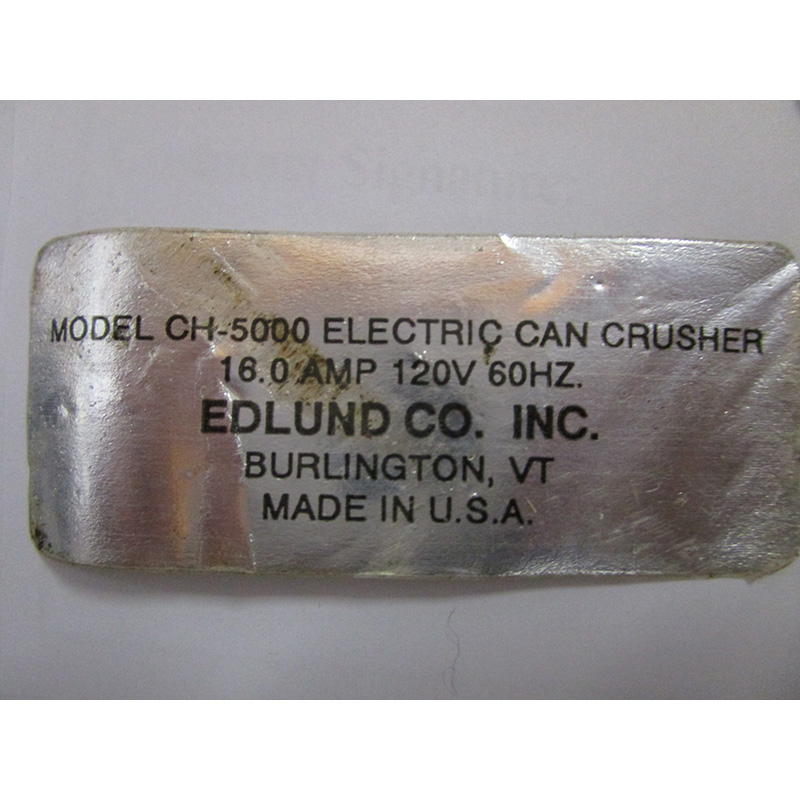 Edlund Hydraulic Can Crusher CH-5000, Great Condition image 9