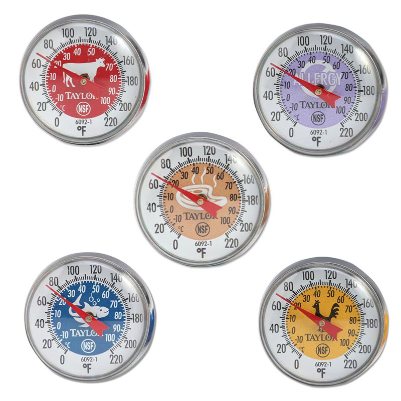 Taylor Precision Color Coded Dial Instant Read Thermometer Kit, Set of