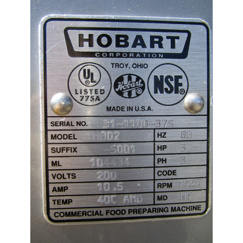 Hobart 80 Quart Mixer M802, Excellent Condition image 4