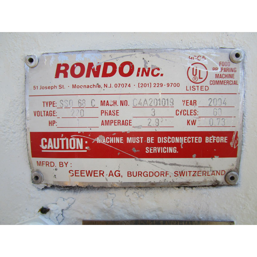 Rondo Reversible Sheeter SSO-68C, Excellent Condition image 8