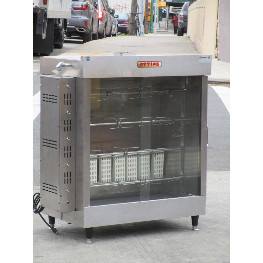 Attias 20 Chicken Commercial Rotisserie Oven Machine, Natrual Gas, Good Condition image 1