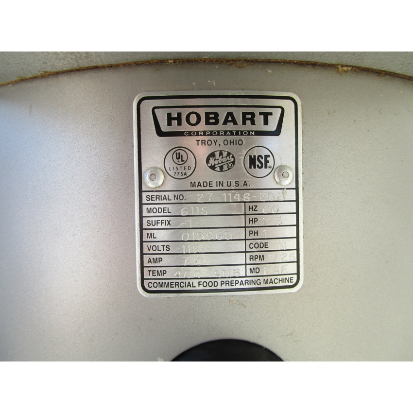 Hobart 6115 20 lb. Portable Potato Peeler With Timer & Portable Stand, Excellent Condition image 6