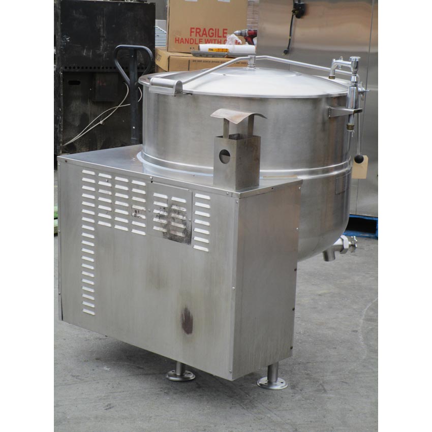Natural Gas Cleveland KGL-80 80 Gallon Stationary 2/3 Steam Jacketed Gas Kettle - 190,000 BTU, Great Condition image 2