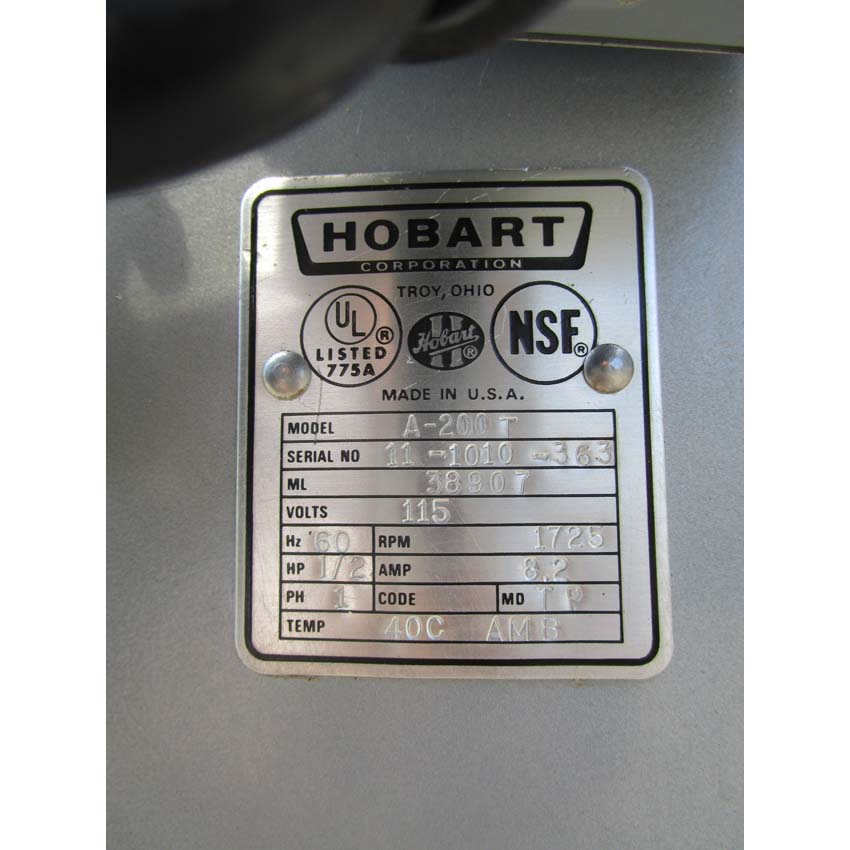 Hobart A200T 20 Quart Mixer With Bowl Gaurd And Timer, Excellent Condition image 4