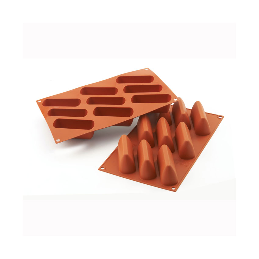 Silikomart Silicone Mold Gianduiotto 2.87 Oz, 3-11/16" x 1-1/4" x 1-11/16" High, 9 Cavities image 1