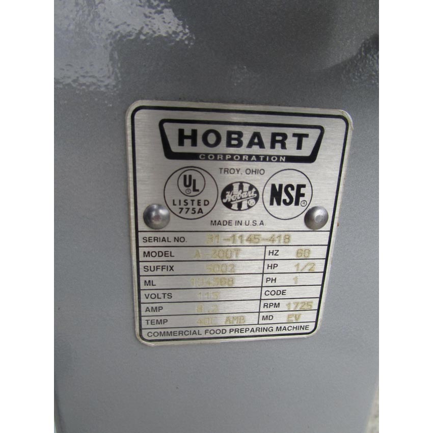 Hobart 20 Quart Mixer A200T With Bowl Gaurd And Timer, Excellent Condition image 4