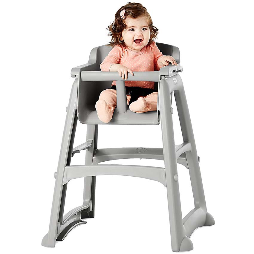 Rubbermaid FG781408PLAT Sturdy Chair High Chair without Wheels, Platinum image 5