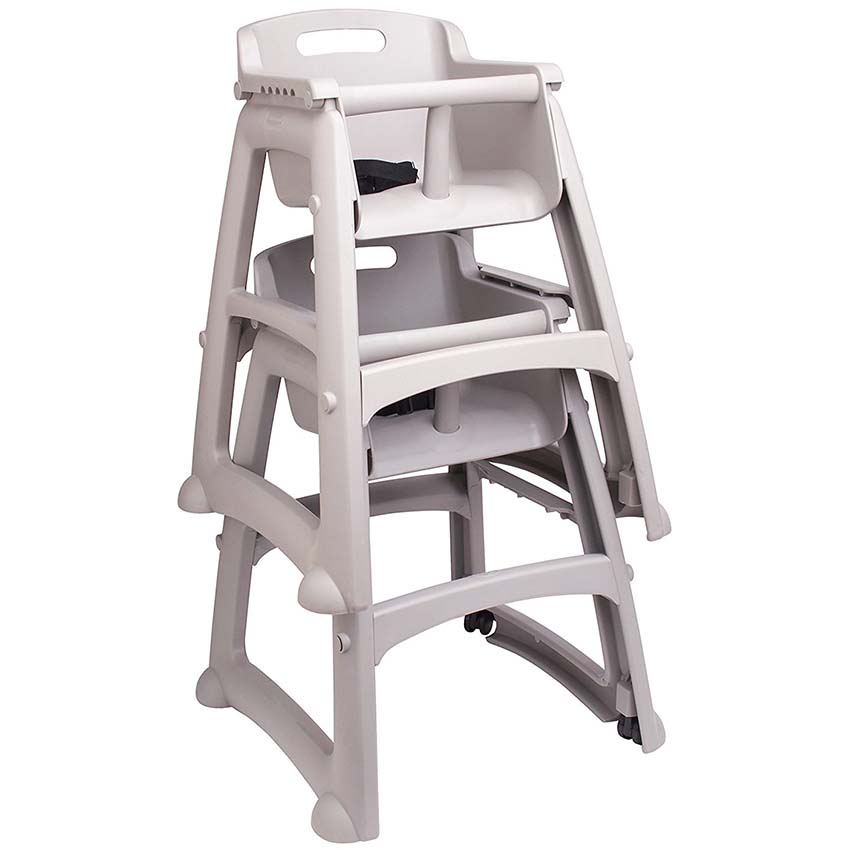 Rubbermaid FG781408PLAT Sturdy Chair High Chair without Wheels, Platinum image 6