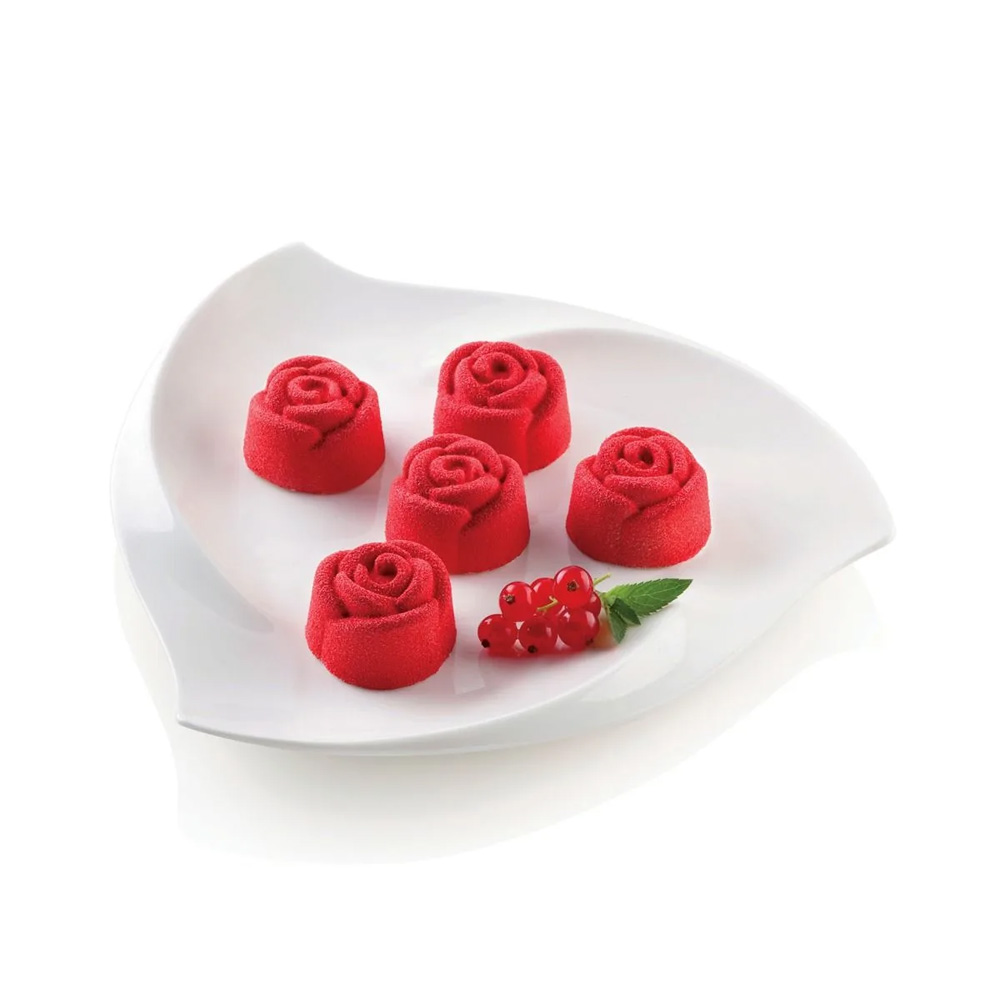 Silikomart Silicone Bakeware Rose Shaped Mold 0.78 Oz, 1.73" Dia x 1.06" High 15 Cavities image 2