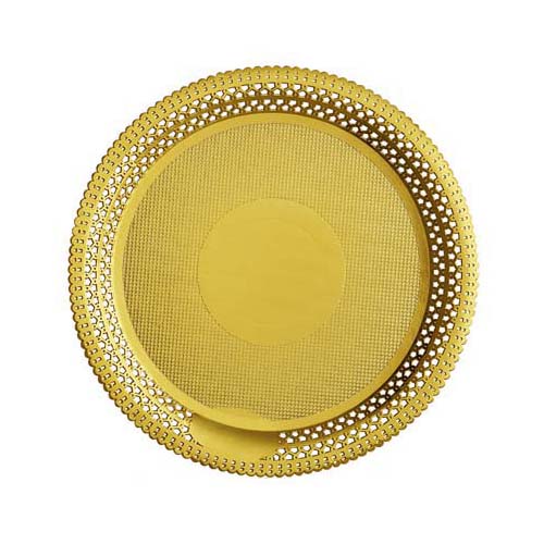 Novacart Gold Lace Round Cake Board, Inside 6-1/4" - Pack of 5 image 1