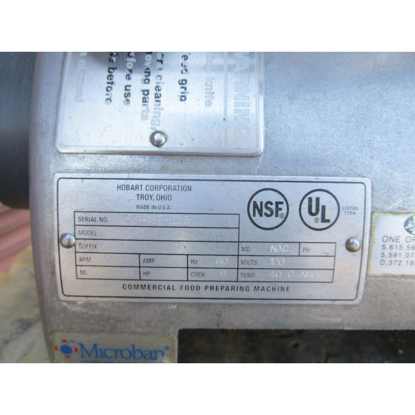 Hobart 2612 Meat Slicer, Used Very Good Condition image 6