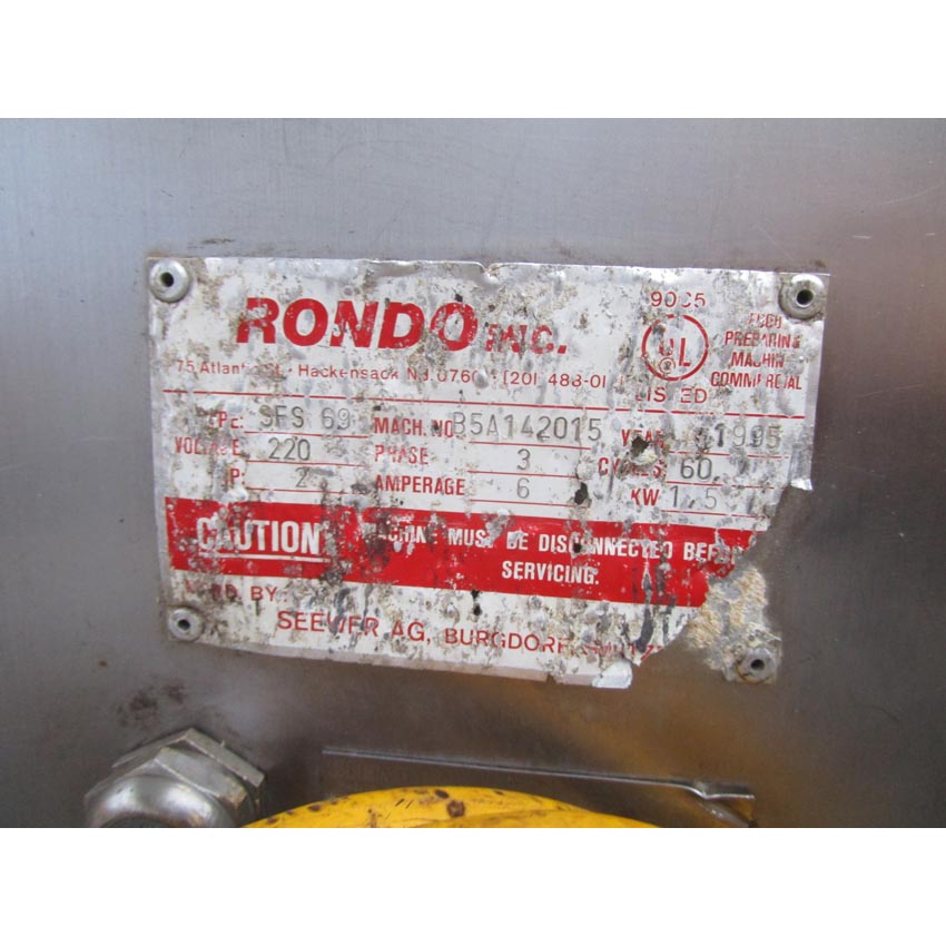 Rondo SFS-69 Reversible Sheeter, Excellent Condition image 3
